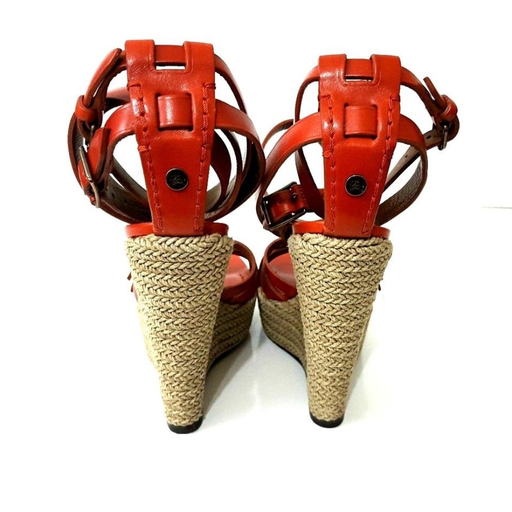 🔥NIB Burberry Devon Bridle Wedge Sandals Sz  US 9 - Picture 6 of 7